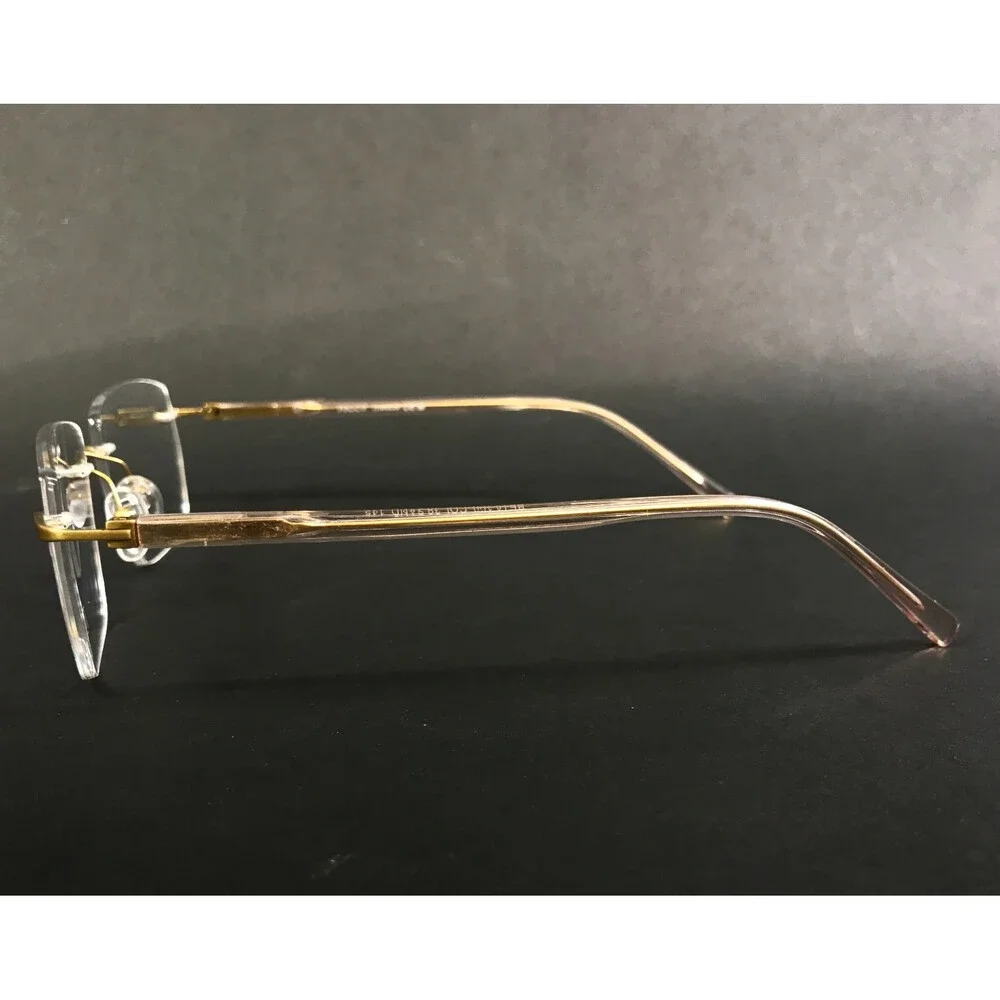 Tocco Eyeglasses Frames BETA 100 COL 39 SAND Gold Rectangle Titanium 55-17-145